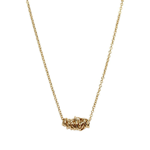 14K Solid Gold Twist Necklace