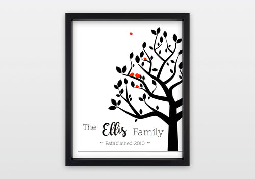 Family Tree with Birds - Personalized Print