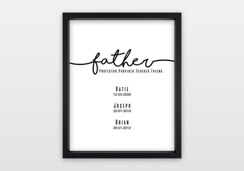 Father (Protector, Provider, Friend) - Personalized Print