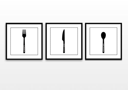 Fork Knife Spoon Print - Set of 3
