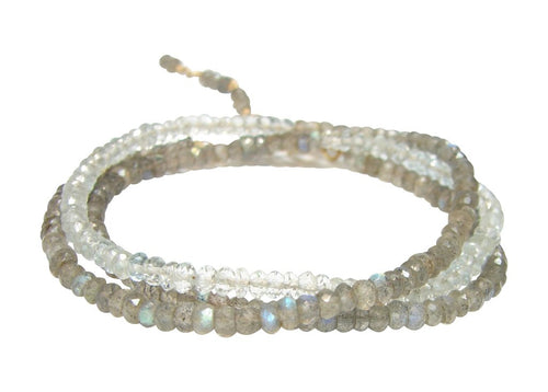 Wrap Bracelet - Labradorite and Aquamarine