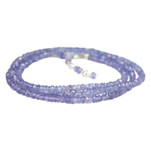 Silver Tanzanite Gemstone Wrap Bracelet