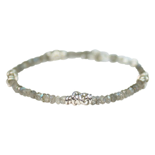 Labradorite and Silver Twist Stackable Bracelet