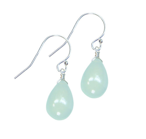 Silver Chalcedony Solo Earrings