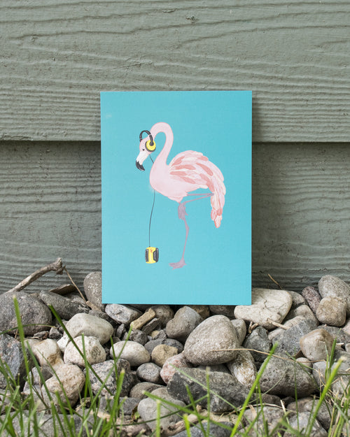 Flamingo Walkman Print