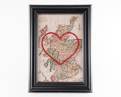 Hand Embroidered Map - Scotland