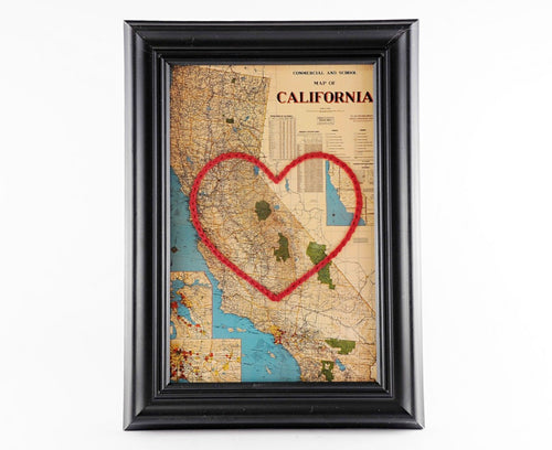 Hand Embroidered Map - California