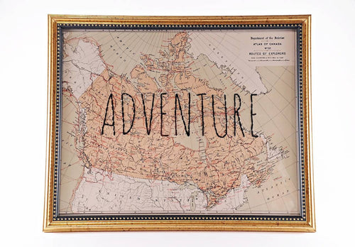Hand Embroidered Map - Adventure